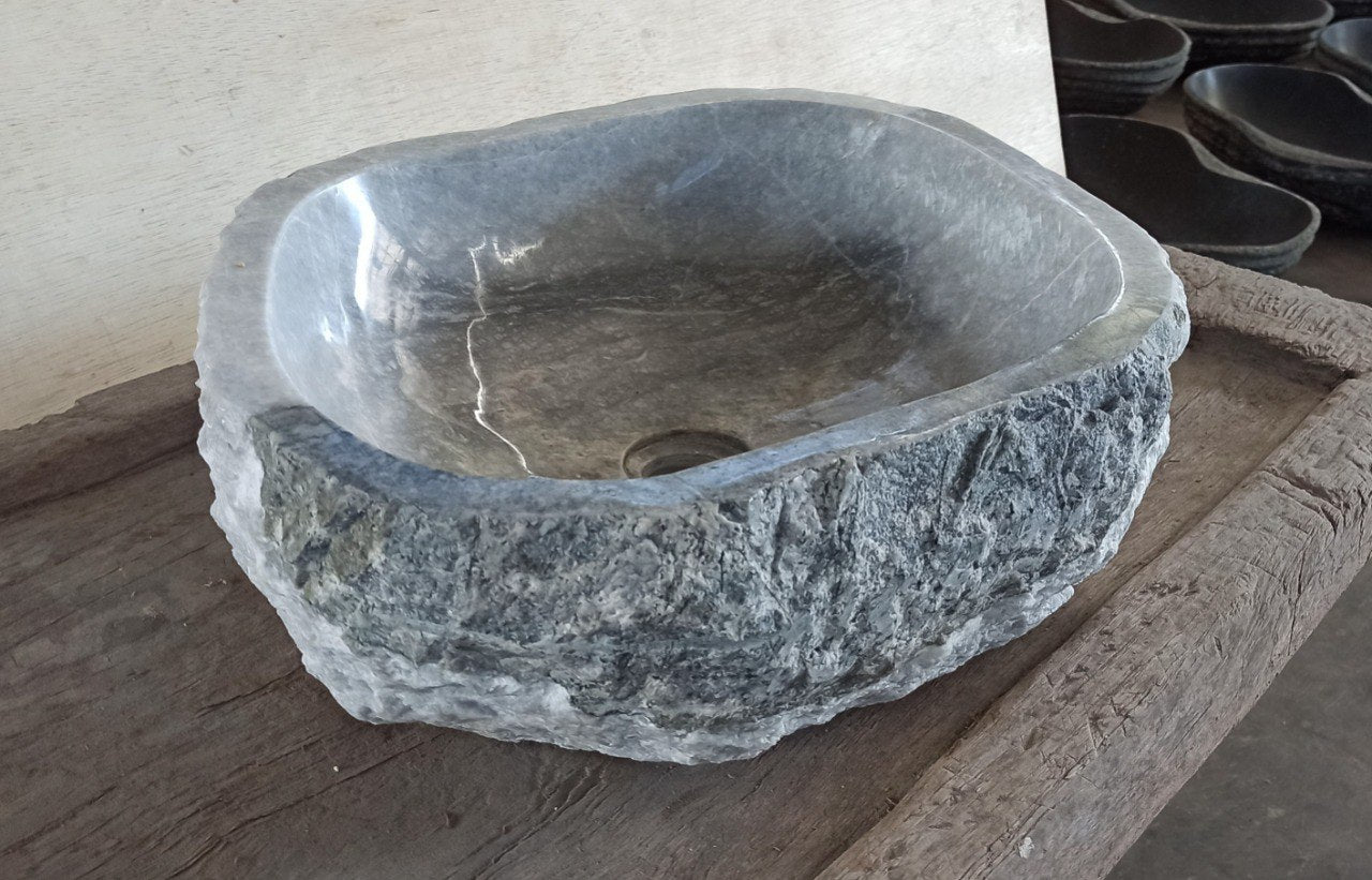 Onyx Stone Sink | 5064-524516 | 20.5″×17.5″ Organic Gray Onyx Polished