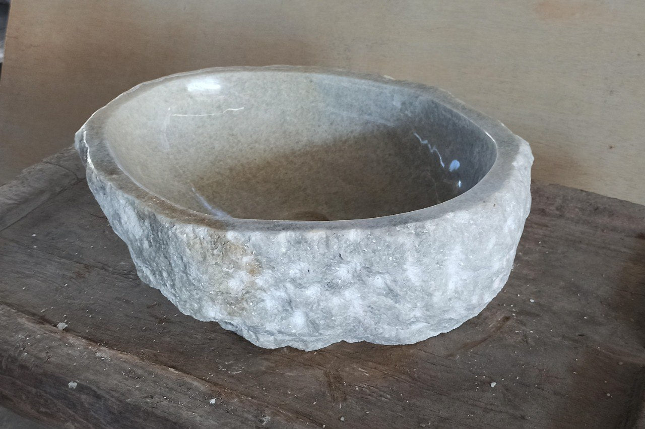 Onyx Stone Sink | 5074-514215 | 20″×16.5″ Organic Gray Onyx Polished