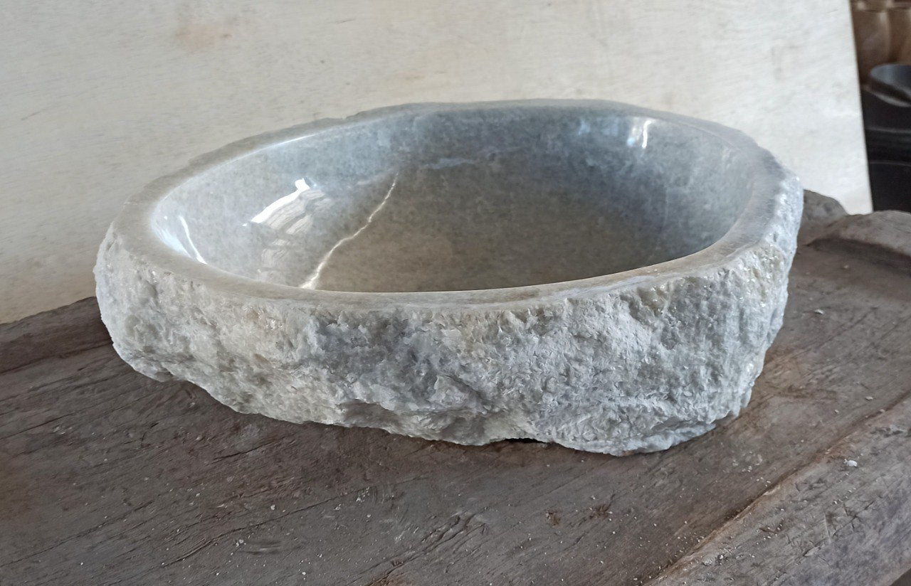 Onyx Stone Sink | 5074-514215 | 20″×16.5″ Organic Gray Onyx Polished