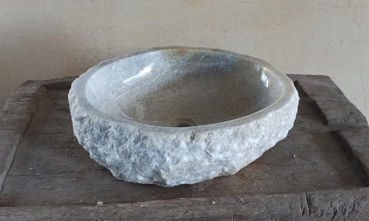 Onyx Stone Sink | 5074-514215 | 20″×16.5″ Organic Gray Onyx Polished