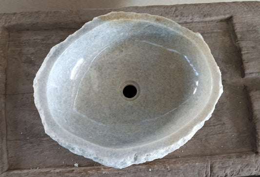 Onyx Stone Sink | 5074-514215 | 20″×16.5″ Organic Gray Onyx Polished