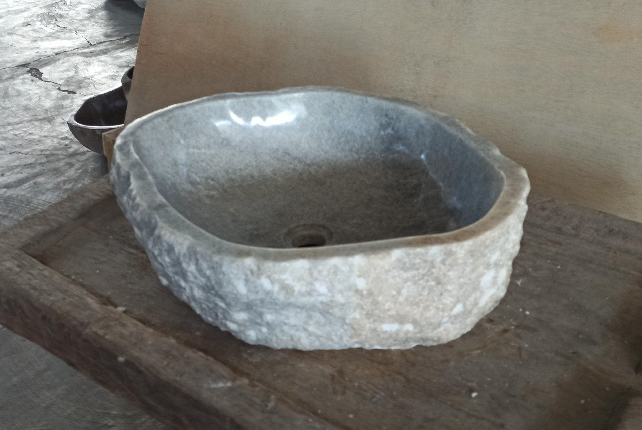 Onyx Stone Sink | 5077-544516 | 21.5″×17.5″ Organic Gray Onyx Polished