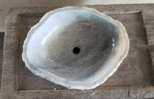 Onyx Stone Sink | 5077-544516 | 21.5″×17.5″ Organic Gray Onyx Polished