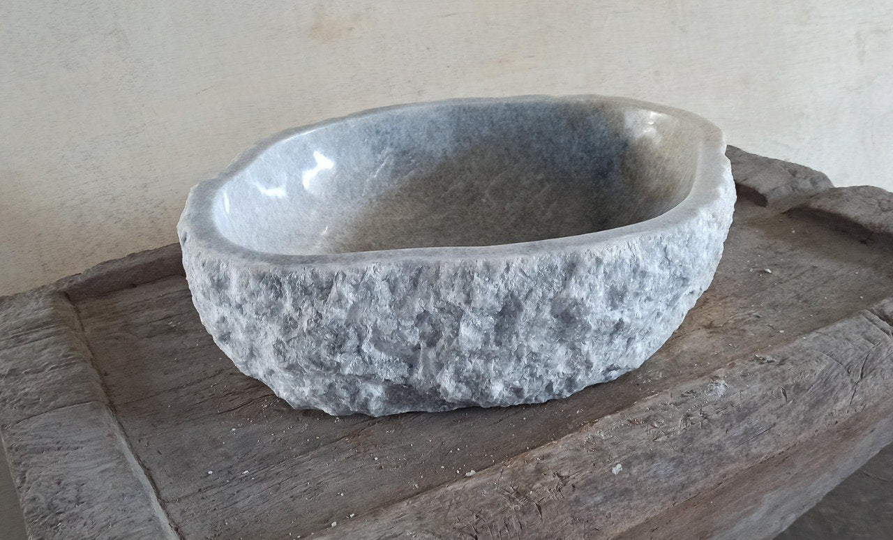Onyx Stone Sink | 5077-544516 | 21.5″×17.5″ Organic Gray Onyx Polished