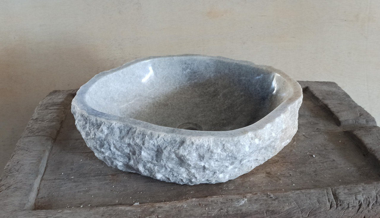 Onyx Stone Sink | 5077-544516 | 21.5″×17.5″ Organic Gray Onyx Polished