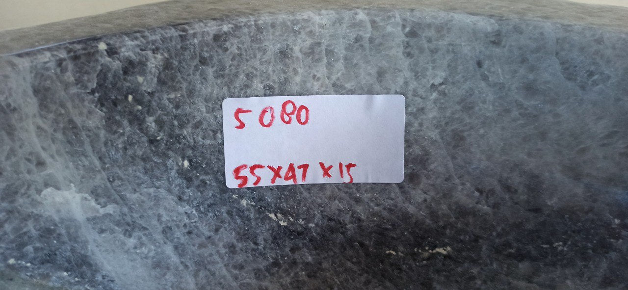 Onyx Stone Sink | 5080-554715 | 21.5″×18.5″ Organic Storm Gray Onyx Polished