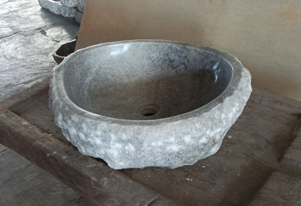 Onyx Stone Sink | 5087-554917 | 21.5″×19.5″ Organic Gray Onyx Polished