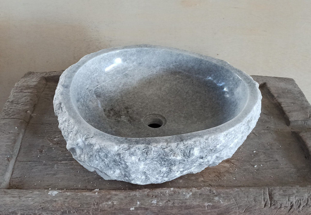 Onyx Stone Sink | 5087-554917 | 21.5″×19.5″ Organic Gray Onyx Polished