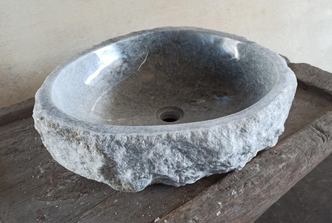 Onyx Stone Sink | 5087-554917 | 21.5″×19.5″ Organic Gray Onyx Polished