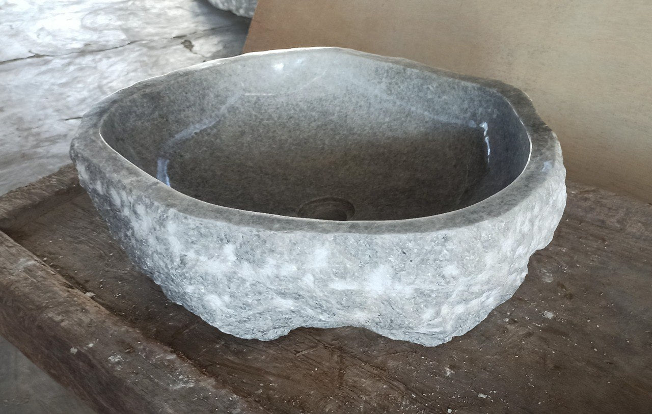 Onyx Stone Sink | 5091-524515 | 20.5″×17.5″ Triangular Organic Gray Onyx Polished