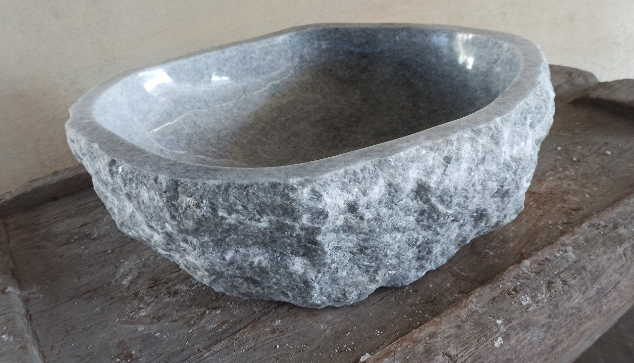 Onyx Stone Sink | 5091-524515 | 20.5″×17.5″ Triangular Organic Gray Onyx Polished