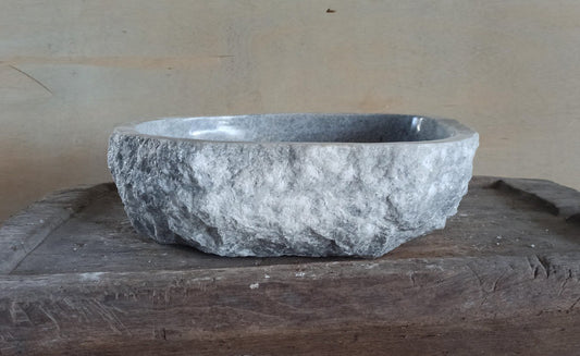 Onyx Stone Sink | 5091-524515 | 20.5″×17.5″ Triangular Organic Gray Onyx Polished