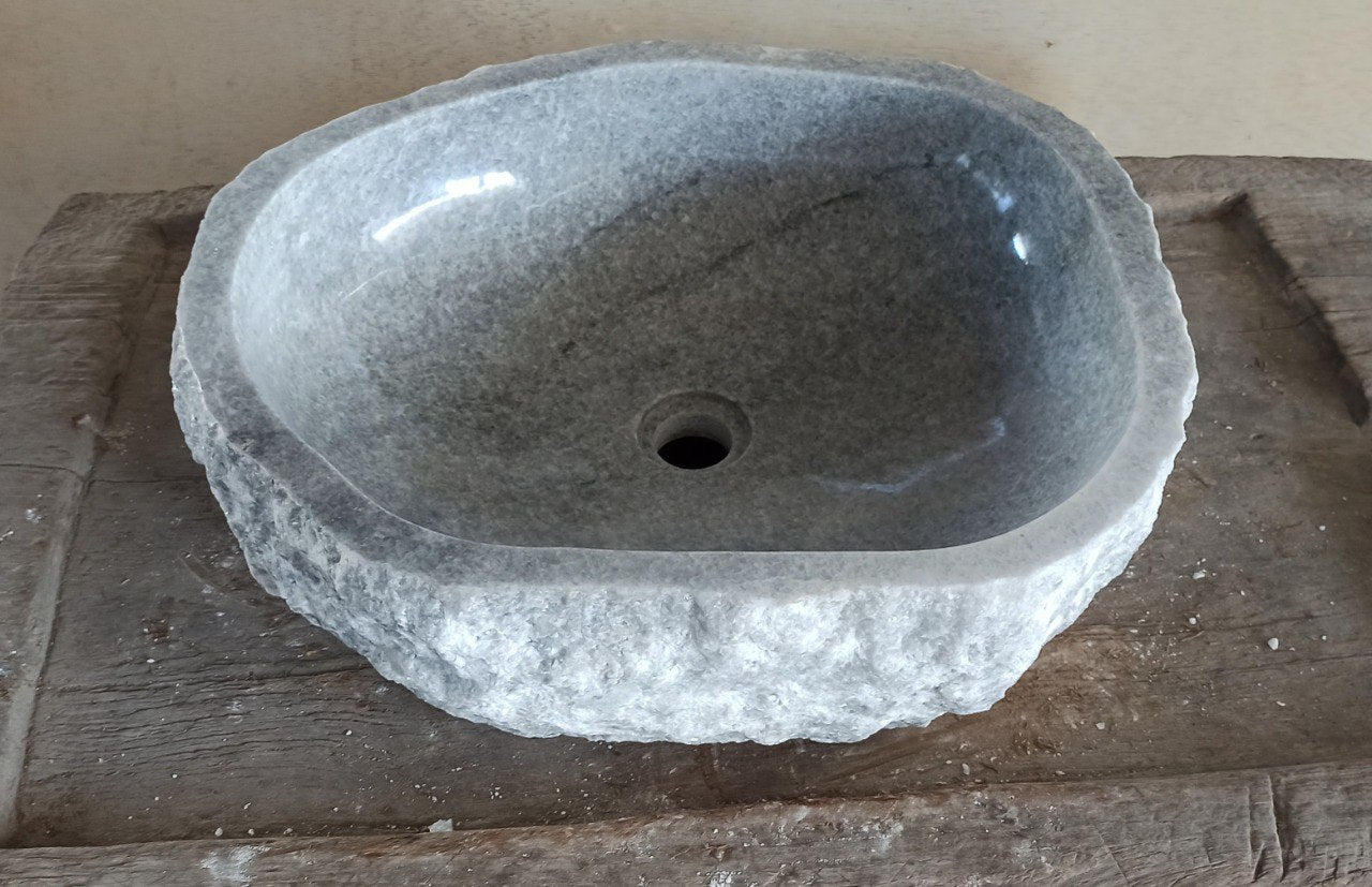 Onyx Stone Sink | 5091-524515 | 20.5″×17.5″ Triangular Organic Gray Onyx Polished