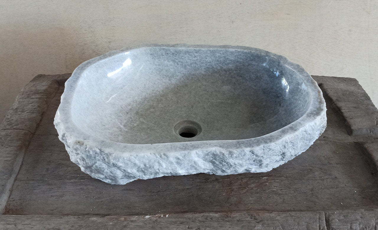 Onyx Stone Sink | 5068-554116 | 21.5″×16″ Organic Gray Onyx Polished