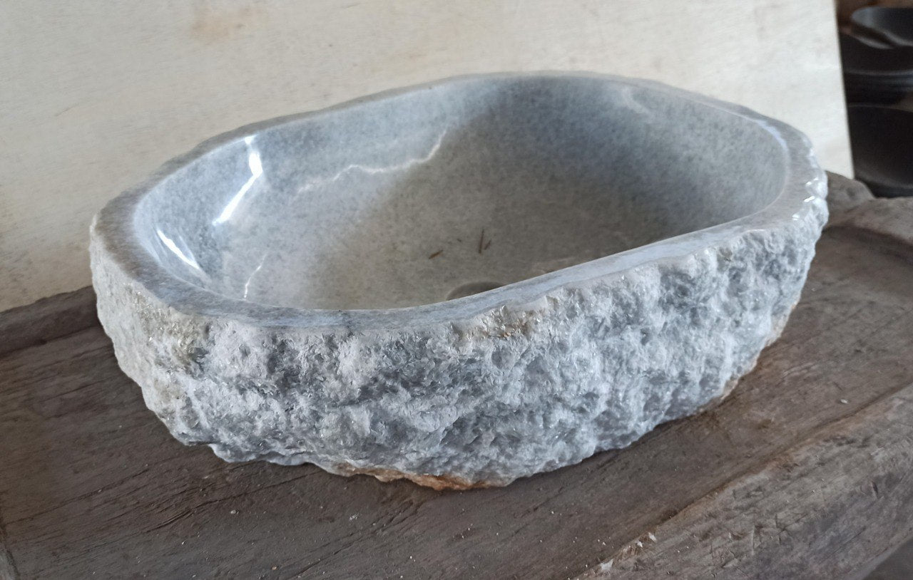 Onyx Stone Sink | 5068-554116 | 21.5″×16″ Organic Gray Onyx Polished