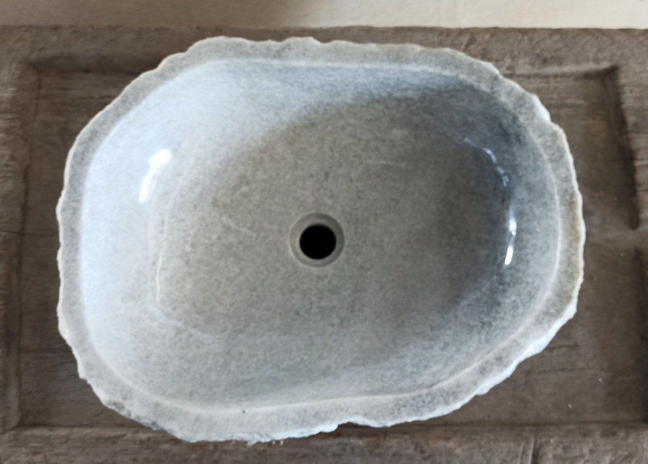 Onyx Stone Sink | 5068-554116 | 21.5″×16″ Organic Gray Onyx Polished
