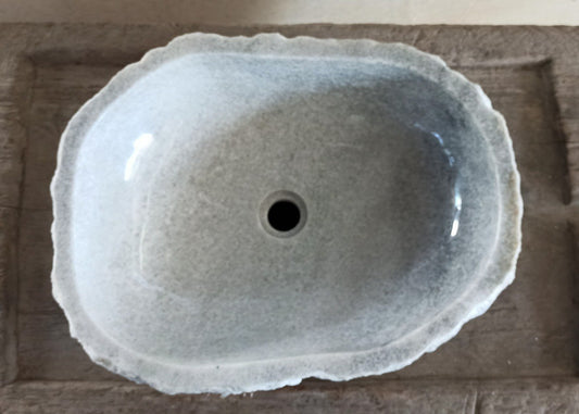 Onyx Stone Sink | 5068-554116 | 21.5″×16″ Organic Gray Onyx Polished