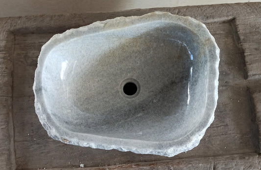 Onyx Stone Sink | 5073-524115 | 20.5″×16″ Organic Gray Onyx Polished