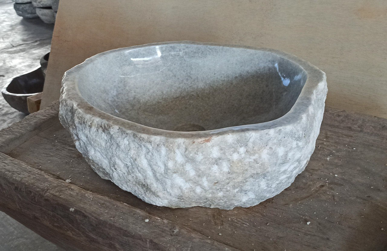 Onyx Stone Sink | 5075-524516 | 20.5″×17.5″ Organic Gray Onyx Polished