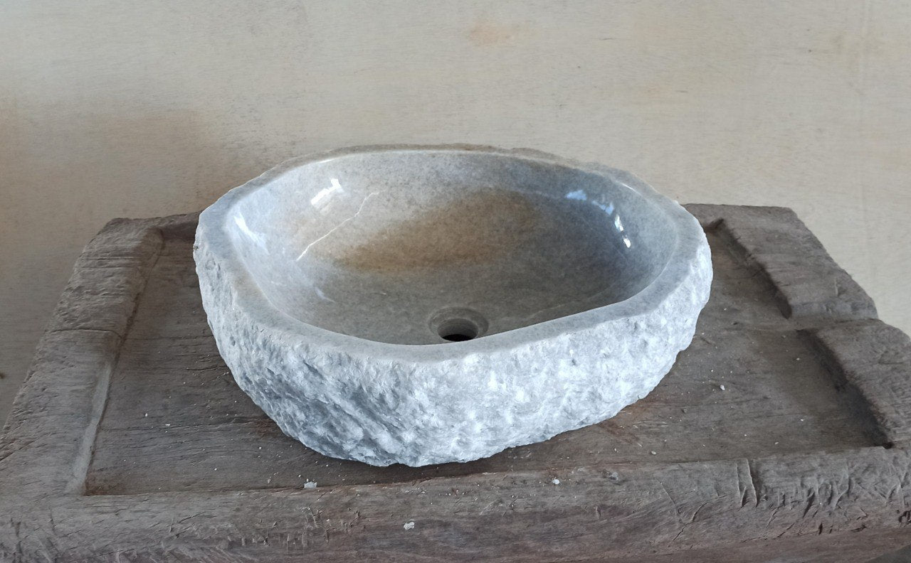 Onyx Stone Sink | 5075-524516 | 20.5″×17.5″ Organic Gray Onyx Polished