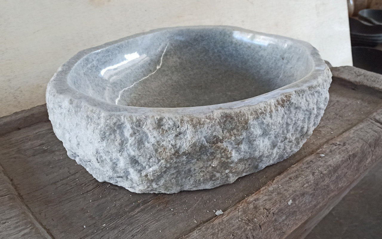 Onyx Stone Sink | 5075-524516 | 20.5″×17.5″ Organic Gray Onyx Polished