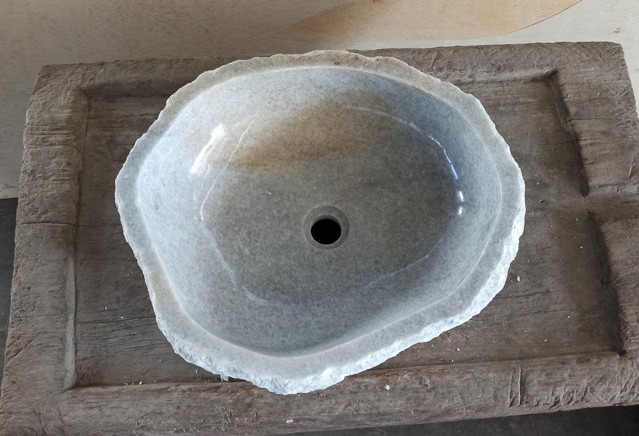 Onyx Stone Sink | 5075-524516 | 20.5″×17.5″ Organic Gray Onyx Polished