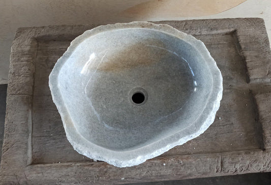 Onyx Stone Sink | 5075-524516 | 20.5″×17.5″ Organic Gray Onyx Polished