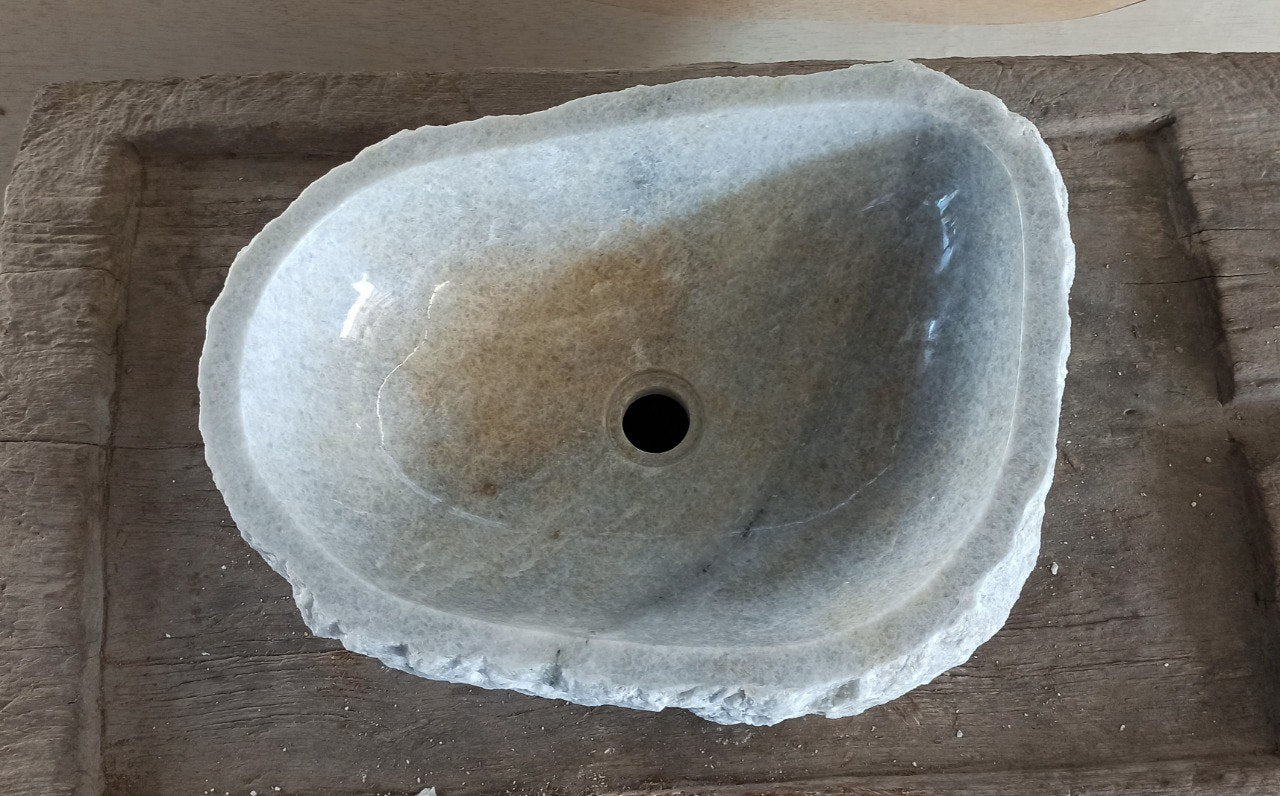 Onyx Stone Sink | 5078-503415 | 19.5″×13.5″ Organic Gray–Beige Onyx Polished