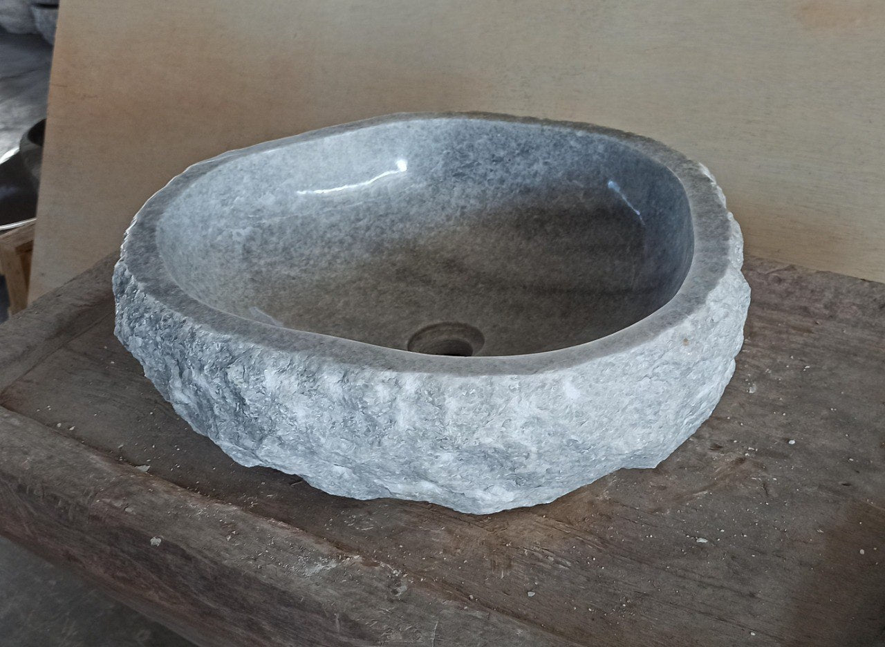 Onyx Stone Sink | 5079-544515 | 21.5″×17.5″ Organic Gray Onyx Polished