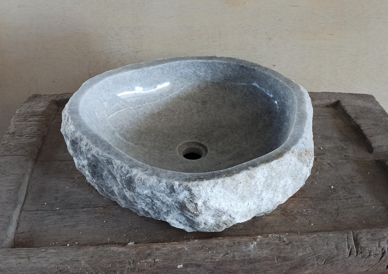 Onyx Stone Sink | 5079-544515 | 21.5″×17.5″ Organic Gray Onyx Polished