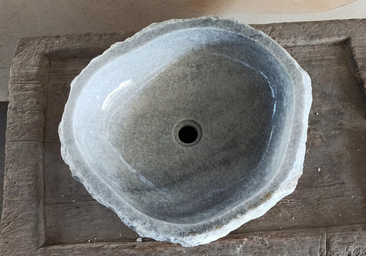 Onyx Stone Sink | 5079-544515 | 21.5″×17.5″ Organic Gray Onyx Polished