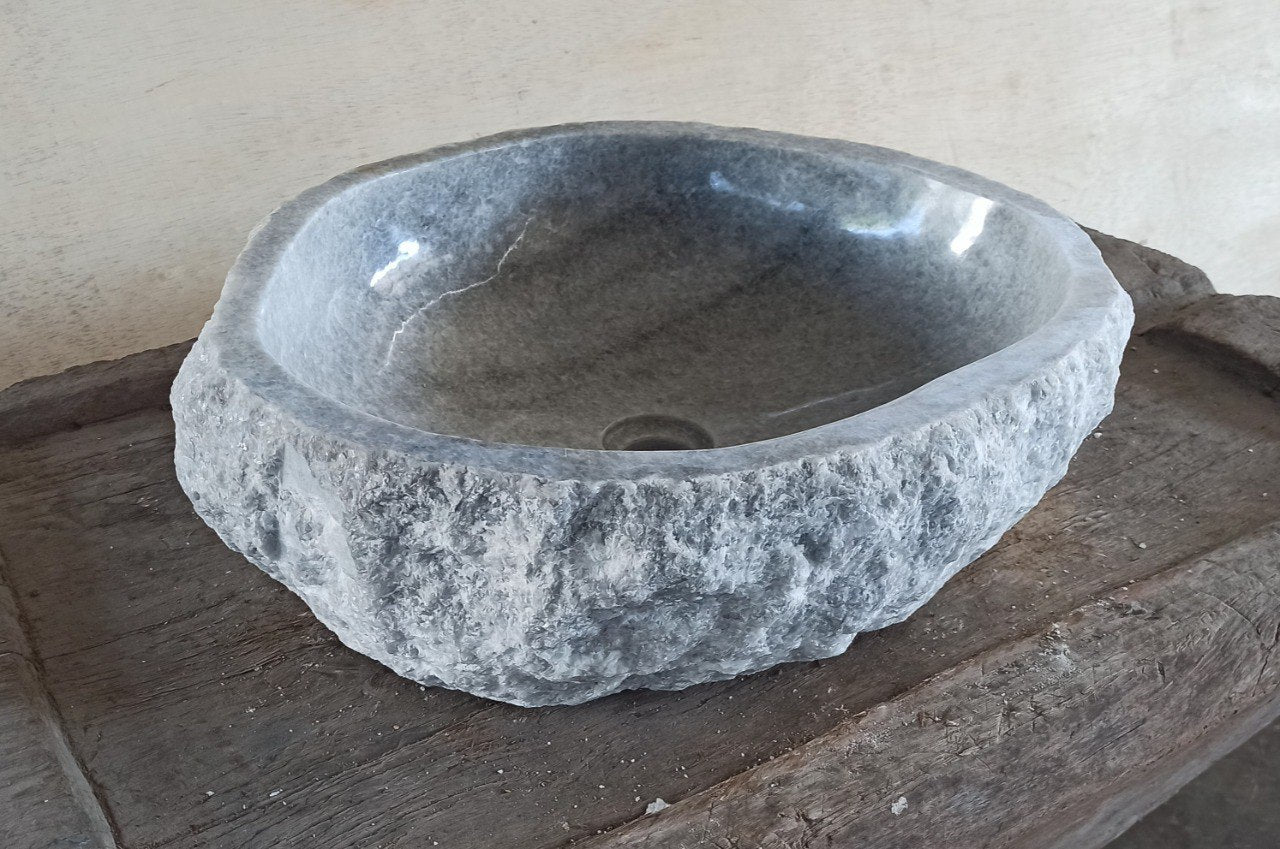 Onyx Stone Sink | 5079-544515 | 21.5″×17.5″ Organic Gray Onyx Polished