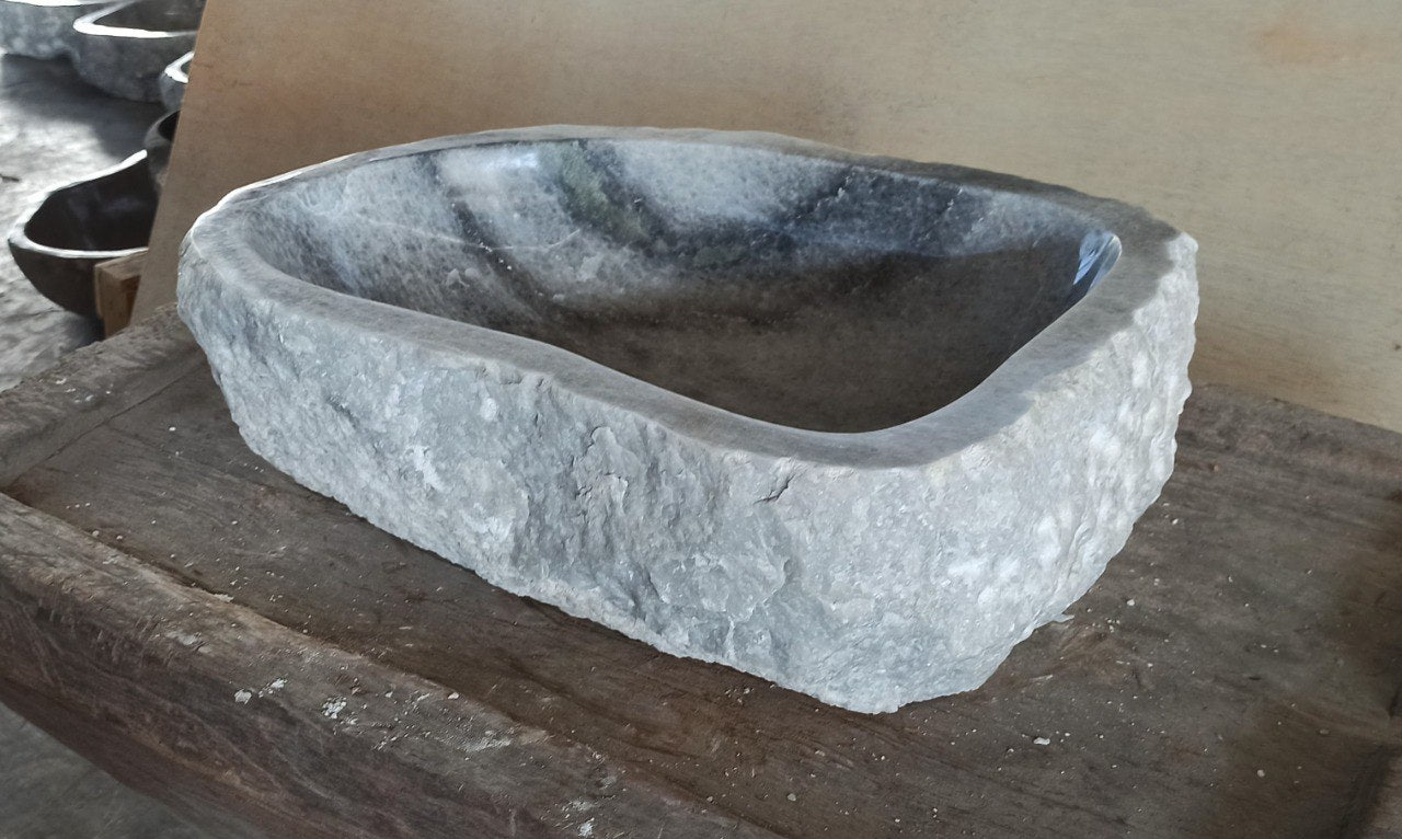 Onyx Stone Sink | 5082-533716 | 21″×14.5″ Organic Storm Gray Onyx Polished
