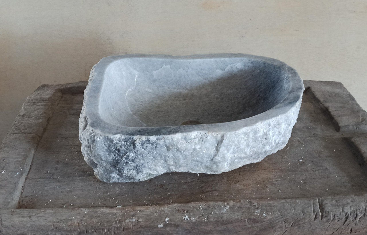 Onyx Stone Sink | 5082-533716 | 21″×14.5″ Organic Storm Gray Onyx Polished