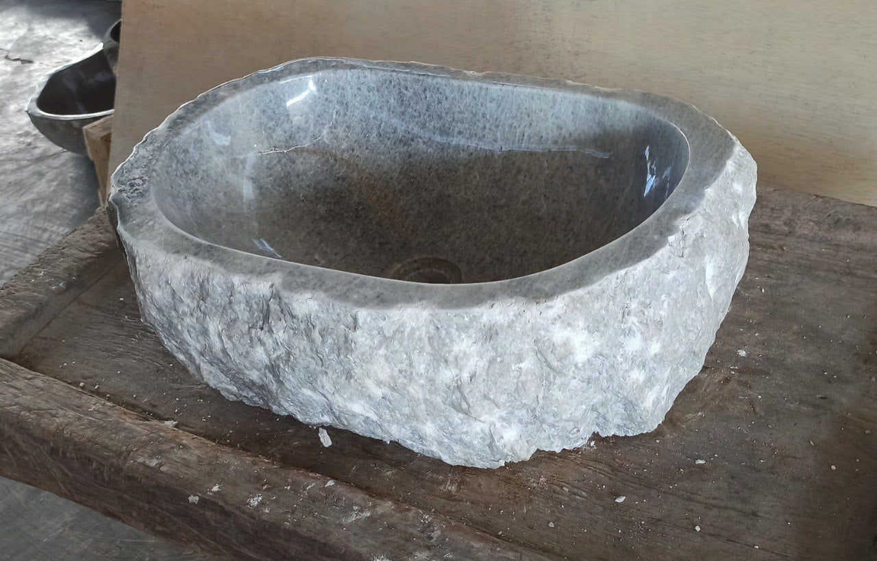 Onyx Stone Sink | 5083-524016 | 20.5″×16″ Organic Gray Onyx Polished