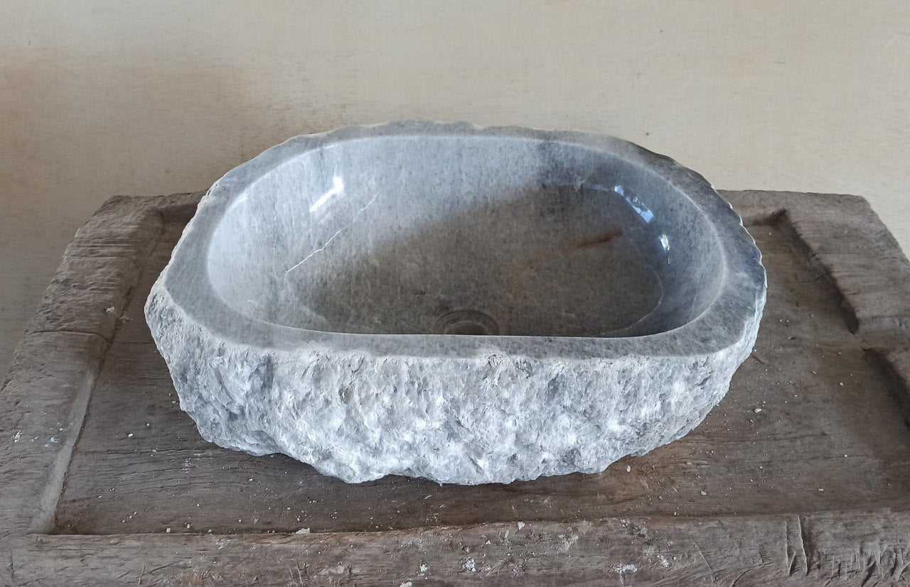 Onyx Stone Sink | 5083-524016 | 20.5″×16″ Organic Gray Onyx Polished