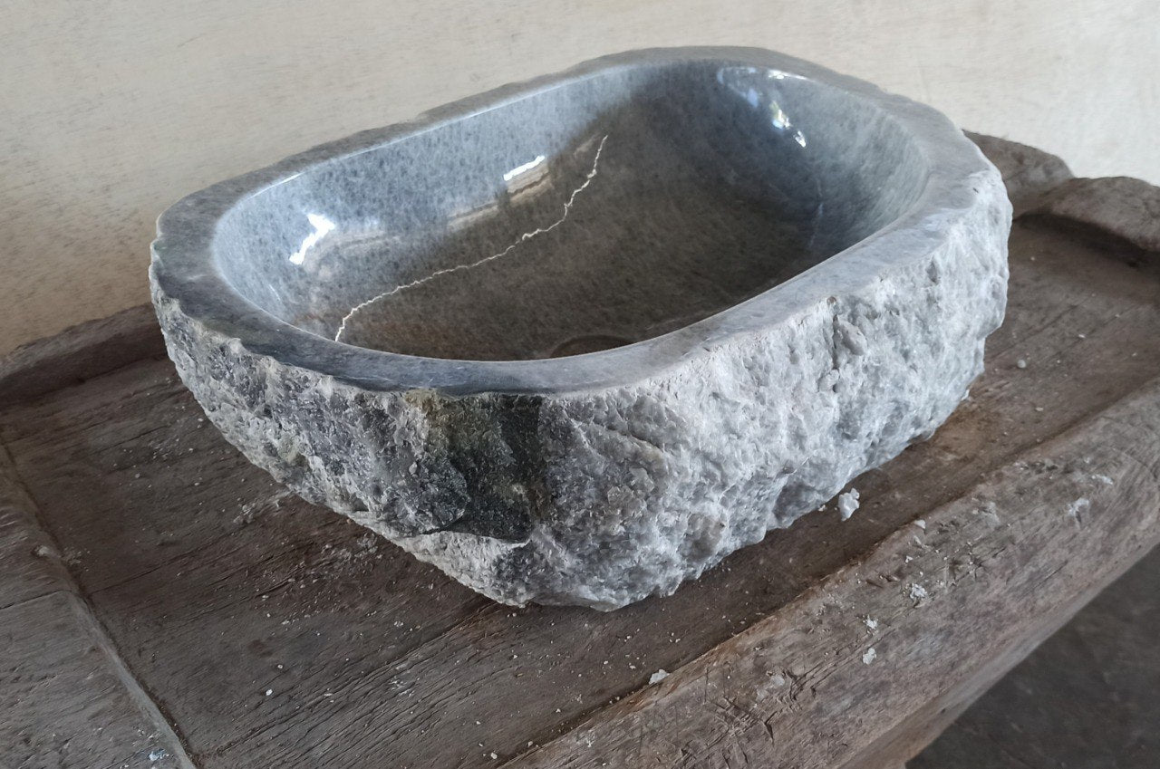 Onyx Stone Sink | 5083-524016 | 20.5″×16″ Organic Gray Onyx Polished
