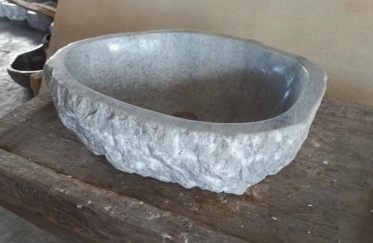 Onyx Stone Sink | 5084-564316 | 22″×17″ Organic Gray Onyx Polished
