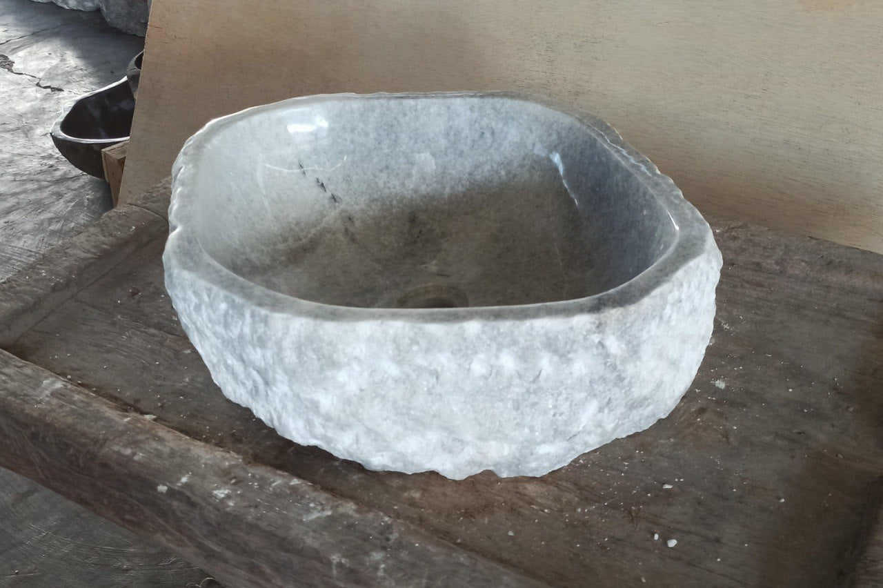 Onyx Stone Sink | 5088-534216 | 21″×16.5″ Triangular Organic Gray Onyx Polished