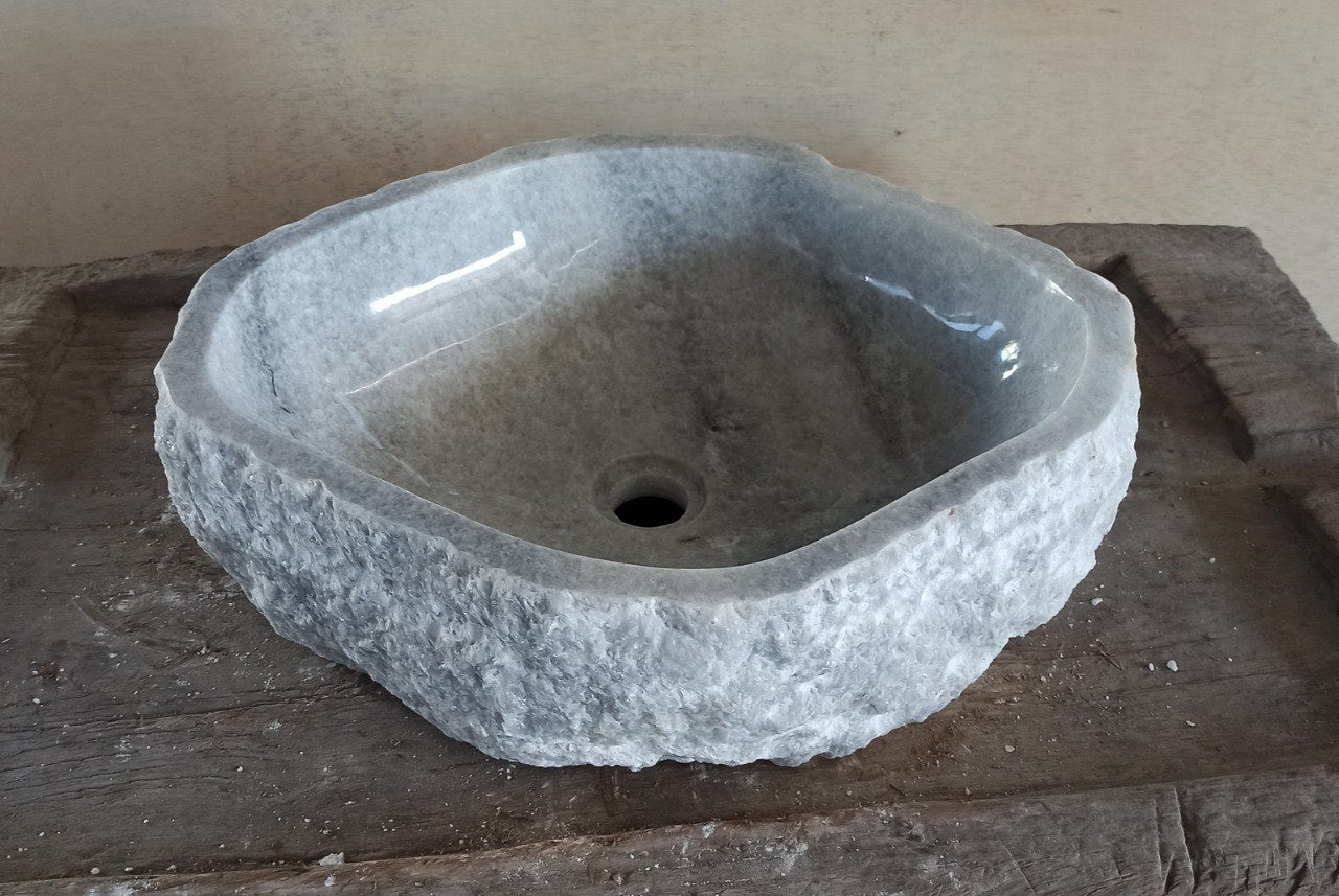 Onyx Stone Sink | 5088-534216 | 21″×16.5″ Triangular Organic Gray Onyx Polished