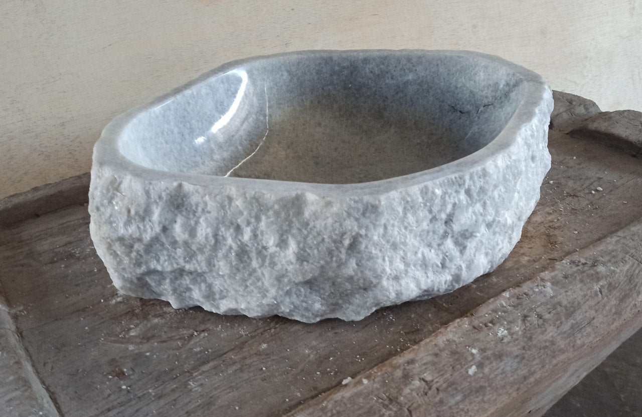 Onyx Stone Sink | 5088-534216 | 21″×16.5″ Triangular Organic Gray Onyx Polished