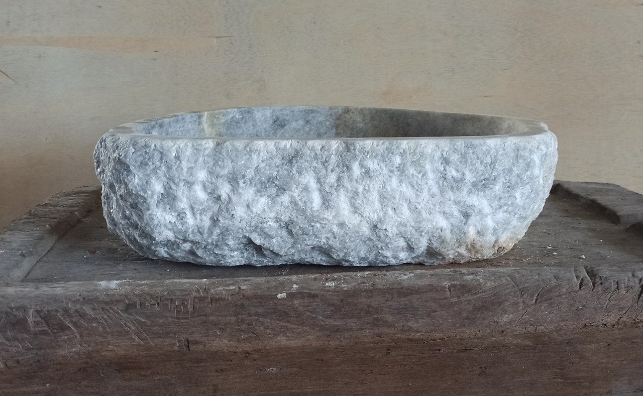 Onyx Stone Sink | 5089-553515 | 21.5″×14″ Triangular Organic Gray–Beige Onyx Polished