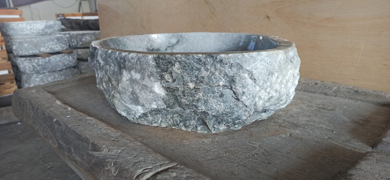 Onyx Stone Sink | 5094-494014 | 19.5″×16″ Organic Dark Gray Onyx Polished