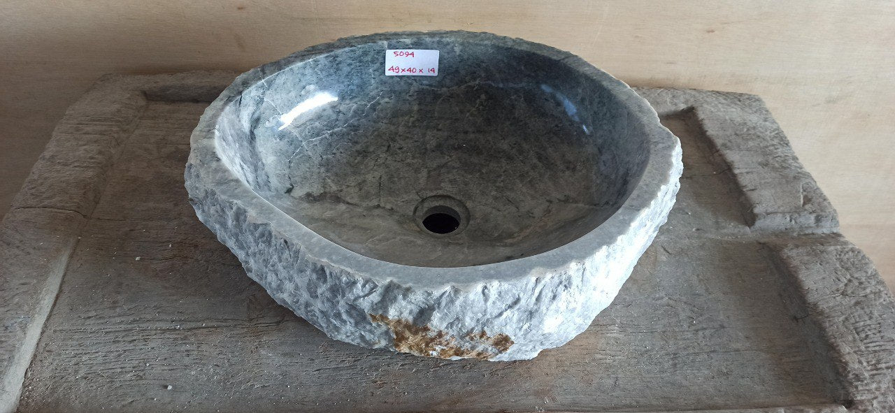 Onyx Stone Sink | 5094-494014 | 19.5″×16″ Organic Dark Gray Onyx Polished