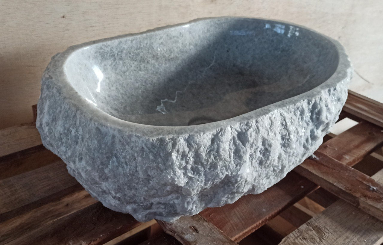 Onyx Stone Sink | 5136-553515 | 21.5″×14″ Organic Gray Onyx Polished