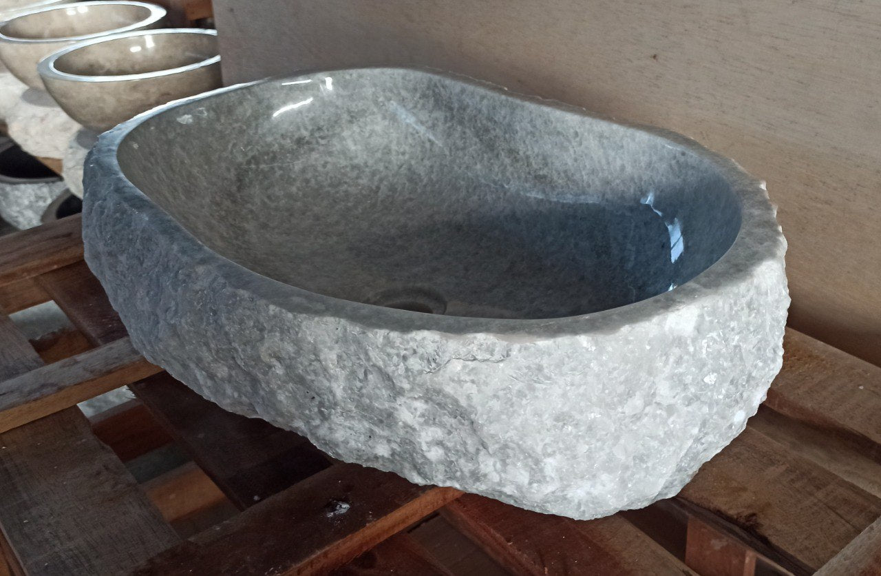 Onyx Stone Sink | 5136-553515 | 21.5″×14″ Organic Gray Onyx Polished
