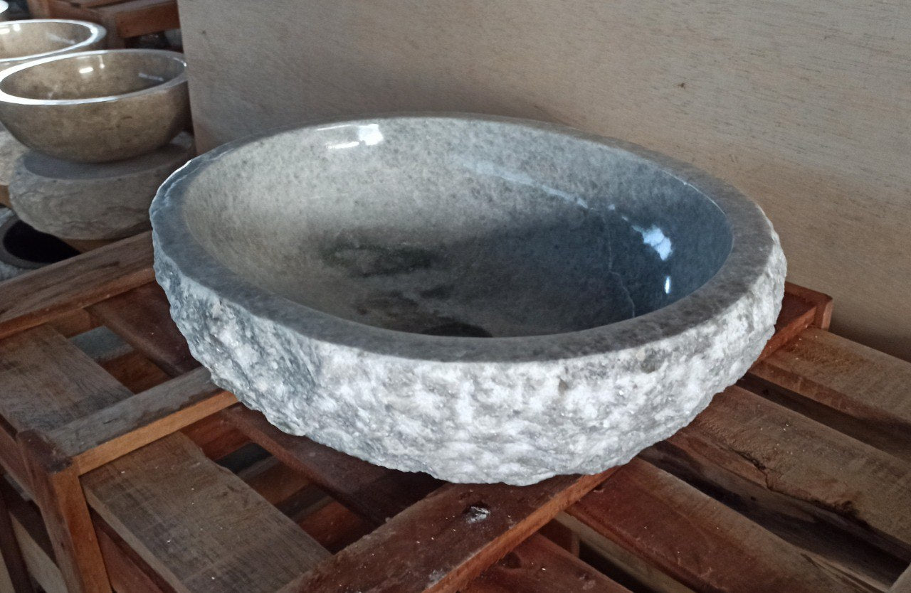 Onyx Stone Sink | 5139-463715 | 18″×14.5″ Organic Gray Onyx Polished