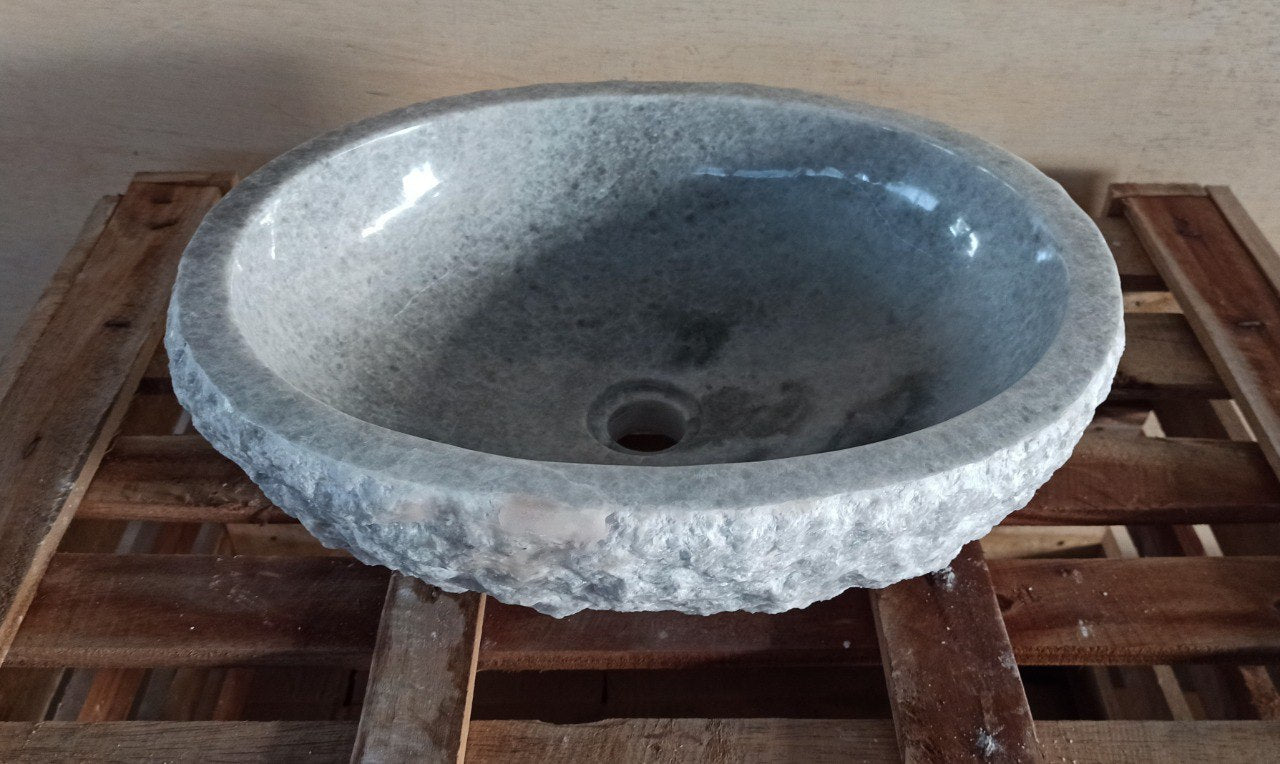 Onyx Stone Sink | 5139-463715 | 18″×14.5″ Organic Gray Onyx Polished