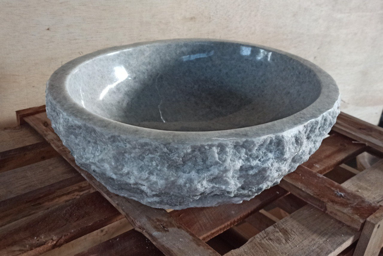 Onyx Stone Sink | 5139-463715 | 18″×14.5″ Organic Gray Onyx Polished