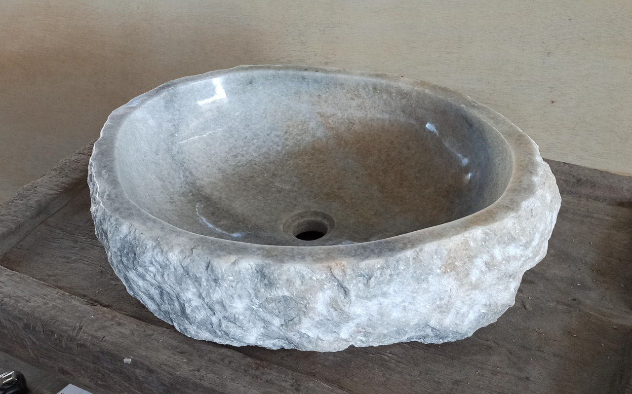 Onyx Stone Sink | 5066-554516 | 21.5″×17.5″ Organic Gray Onyx Polished
